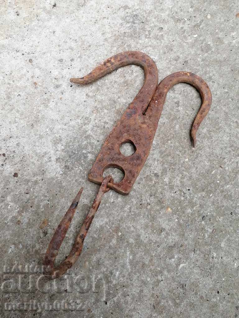 Auction An old forged hook for scraping, a cock, anchor Auction An old forged hook for scraping, a cock, anchor