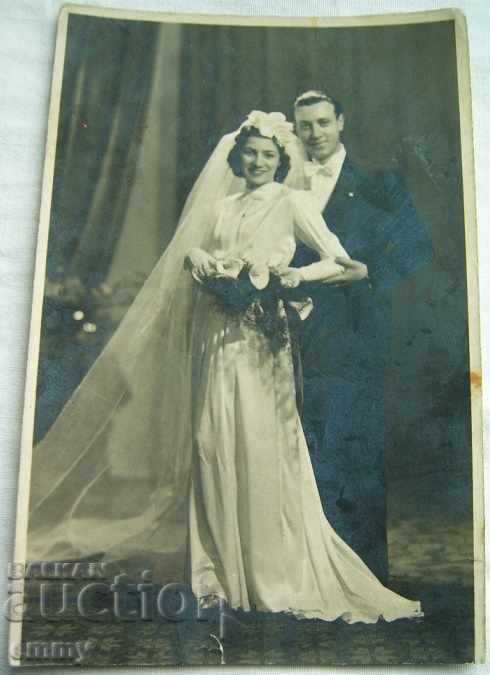 Παλιά φωτογραφία γαμήλια φωτογραφία Art-Rashev Sofia 1941