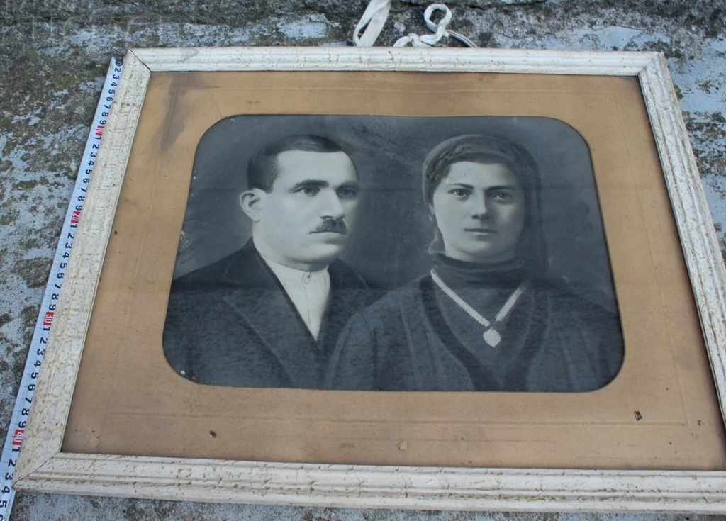 OLD LARGE PHOTO PORTRAIT FRAME FAMILY PHOTOGRAPHY - 6