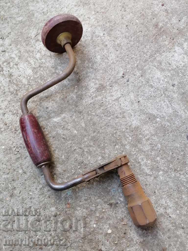 Стар немски дърводелски маткап, бургия, инструмент