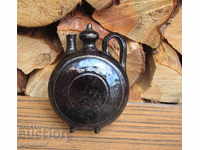 ancient Bulgarian Revival ceramic vessel pavur for brandy