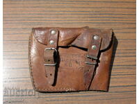 old Bulgarian military leather holster ax carrier from Sotsa