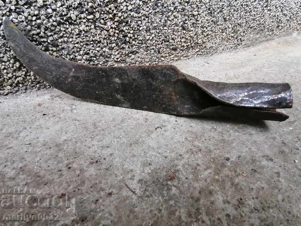 Old hand forged kosher wrought iron chopper - 5