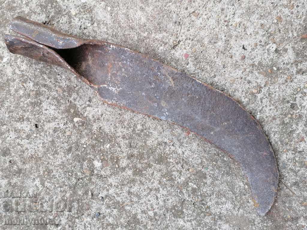 Old hand forged kosher wrought iron chopper - 6