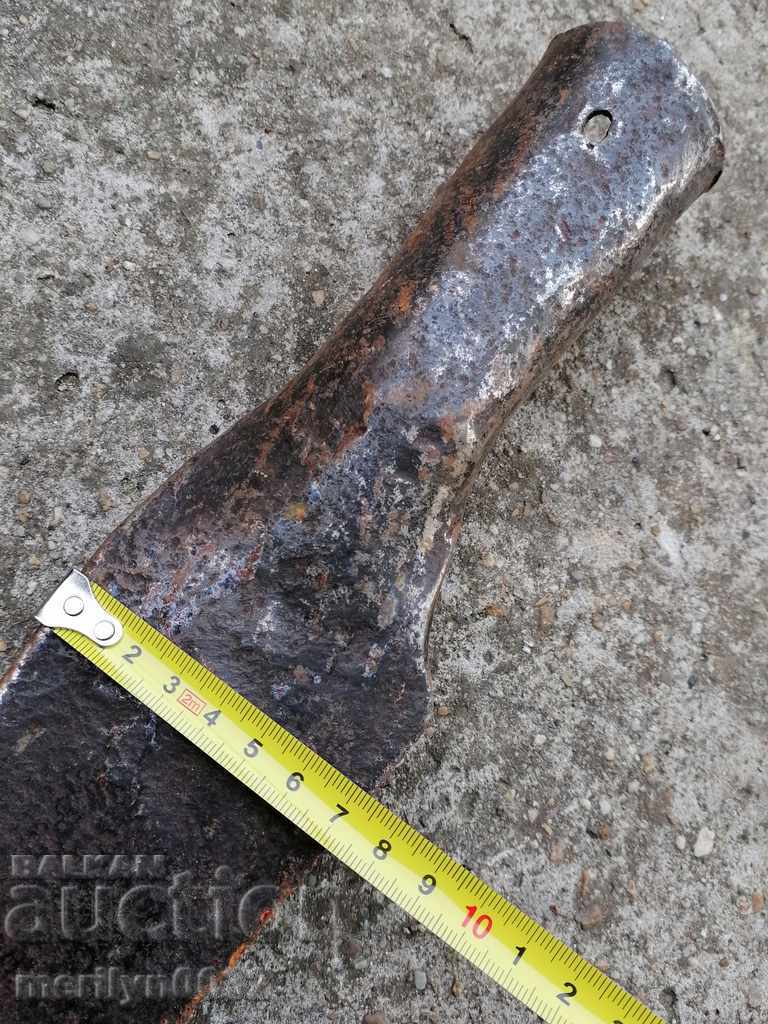 Old hand forged kosher wrought iron chopper - 7