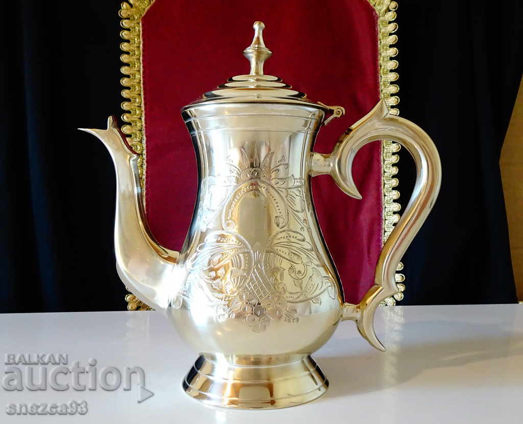English jug, teapot, nickel silver, marking.