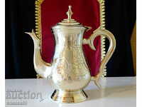 English jug, teapot, nickel silver, marking.