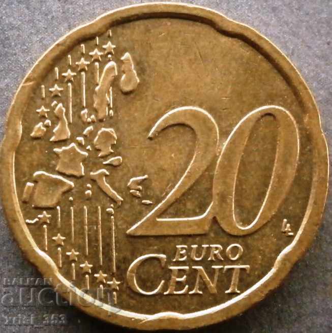 Австрия 20 евроцента 2002