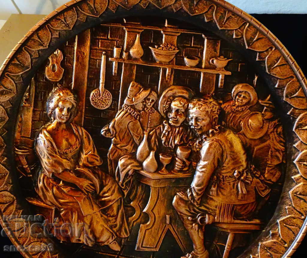 Relief copper painting, copper panel 40 cm. with price 79.00 BGN | € 40.39
