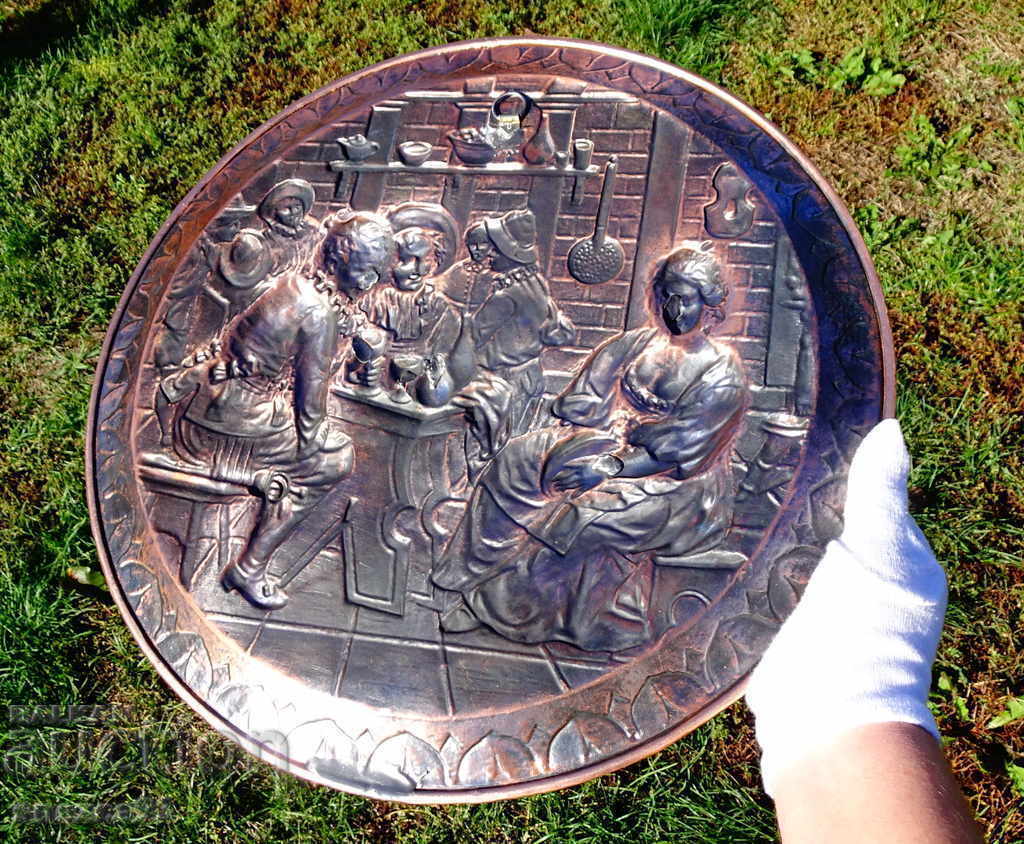 Relief copper painting, copper panel 40 cm. - 5