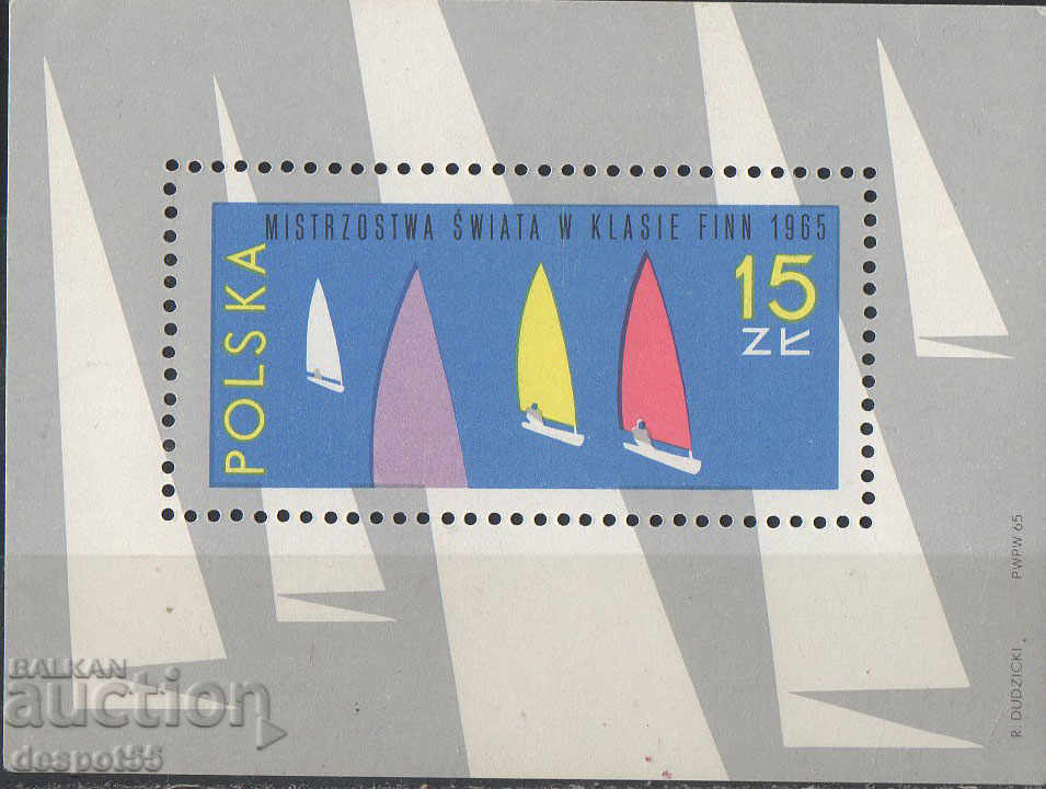 1965. Polonia. World Sailing Peninsula în clasa Fin. Bloc.