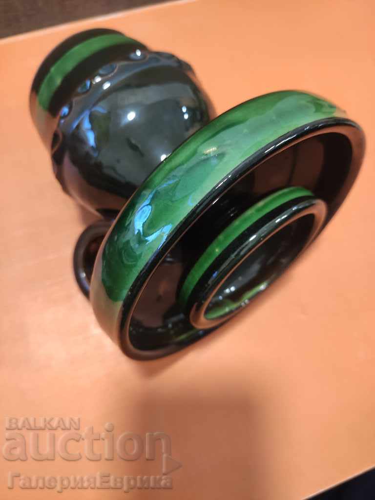 Κεραμικό λούστρο κεριών. Ύψος: 15 cm. Βαθμολόγηση - 6 Κεραμικό λούστρο κεριών. Ύψος: 15 cm. Βαθμολόγηση - 6