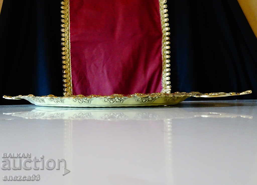 Bronze tray, platter, fruit bowl, hunting, deer, marked - 5 Bronze tray, platter, fruit bowl, hunting, deer, marked - 5