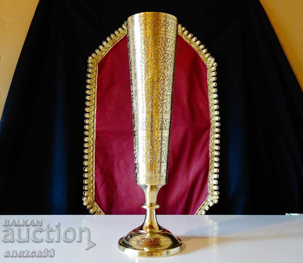 Bronze goblet, wine decanter, British India, marked. - 7