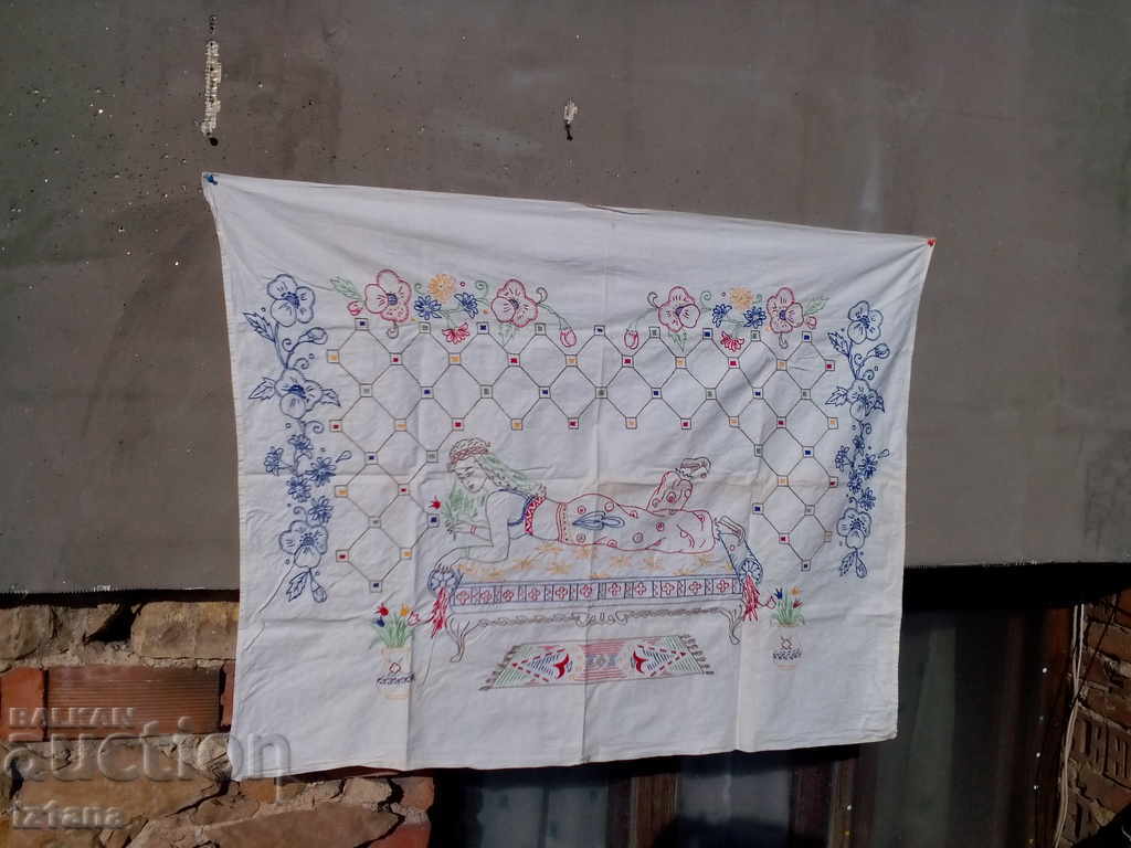 An old embroidered hacker, wall cover with price 30.00 BGN | € 15.34 An old embroidered hacker, wall cover with price 30.00 BGN | € 15.34