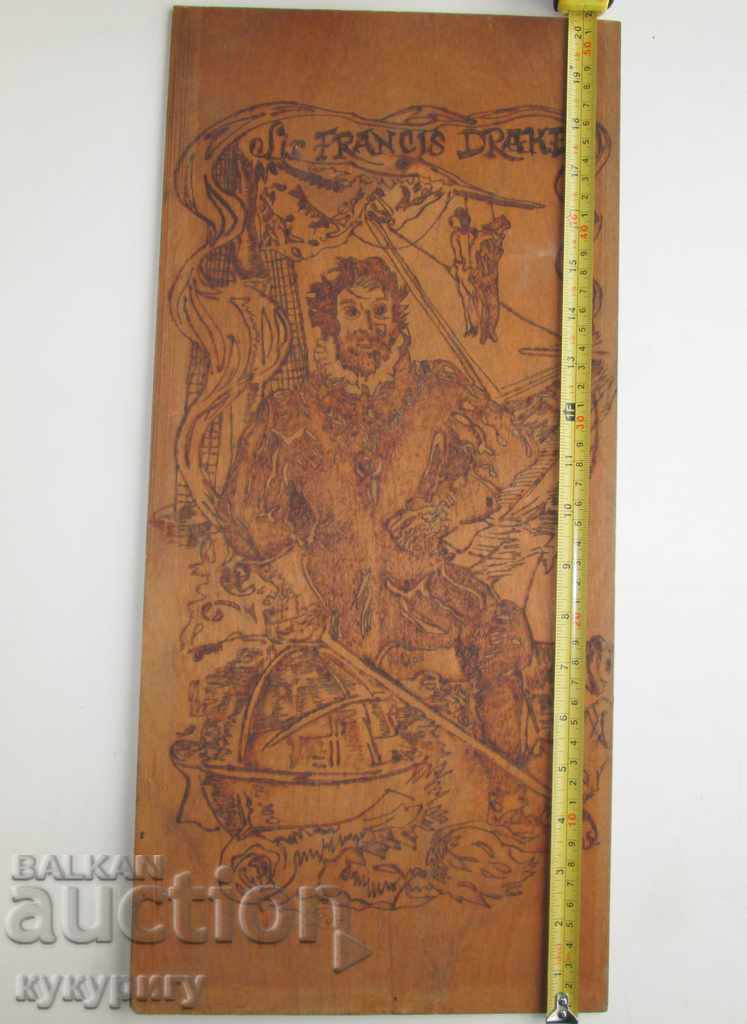 Old large poster picture Sea Pirate pyrography engraving - 7 Old large poster picture Sea Pirate pyrography engraving - 7