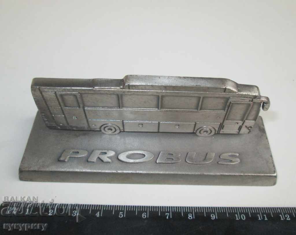 Auction Advertising silver-plated metal paperweight bus PROBUS BMC Auction Advertising silver-plated metal paperweight bus PROBUS BMC