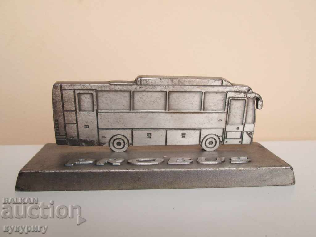 Advertising silver-plated metal paperweight bus PROBUS BMC - 6 Advertising silver-plated metal paperweight bus PROBUS BMC - 6