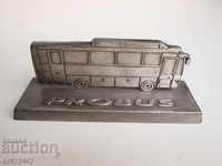 Advertising silver-plated metal paperweight bus PROBUS BMC