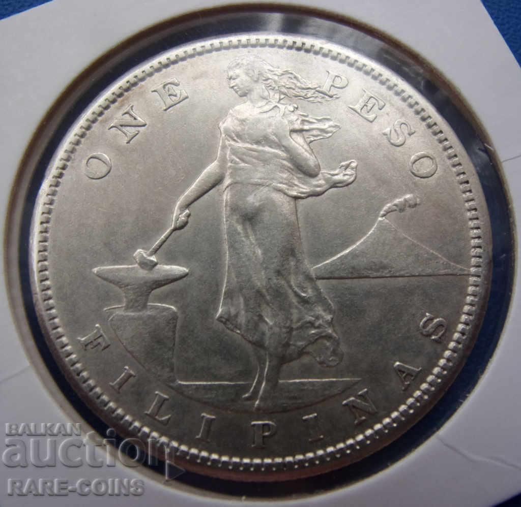 Filipine 1 Peso 1908 Rare Original cu preț € 58.80 | 115.00 BGN Filipine 1 Peso 1908 Rare Original cu preț € 58.80 | 115.00 BGN