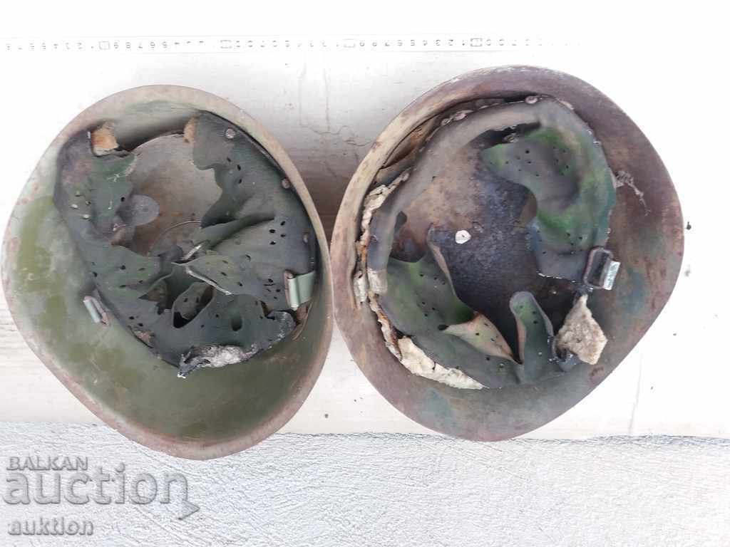 SET OF TWO MILITARY HELMETS - BA - 6 SET OF TWO MILITARY HELMETS - BA - 6