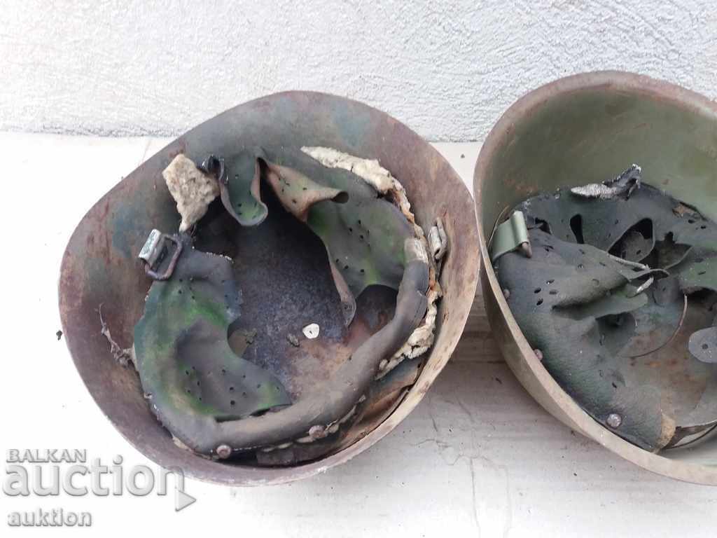 SET OF TWO MILITARY HELMETS - BA - 7 SET OF TWO MILITARY HELMETS - BA - 7
