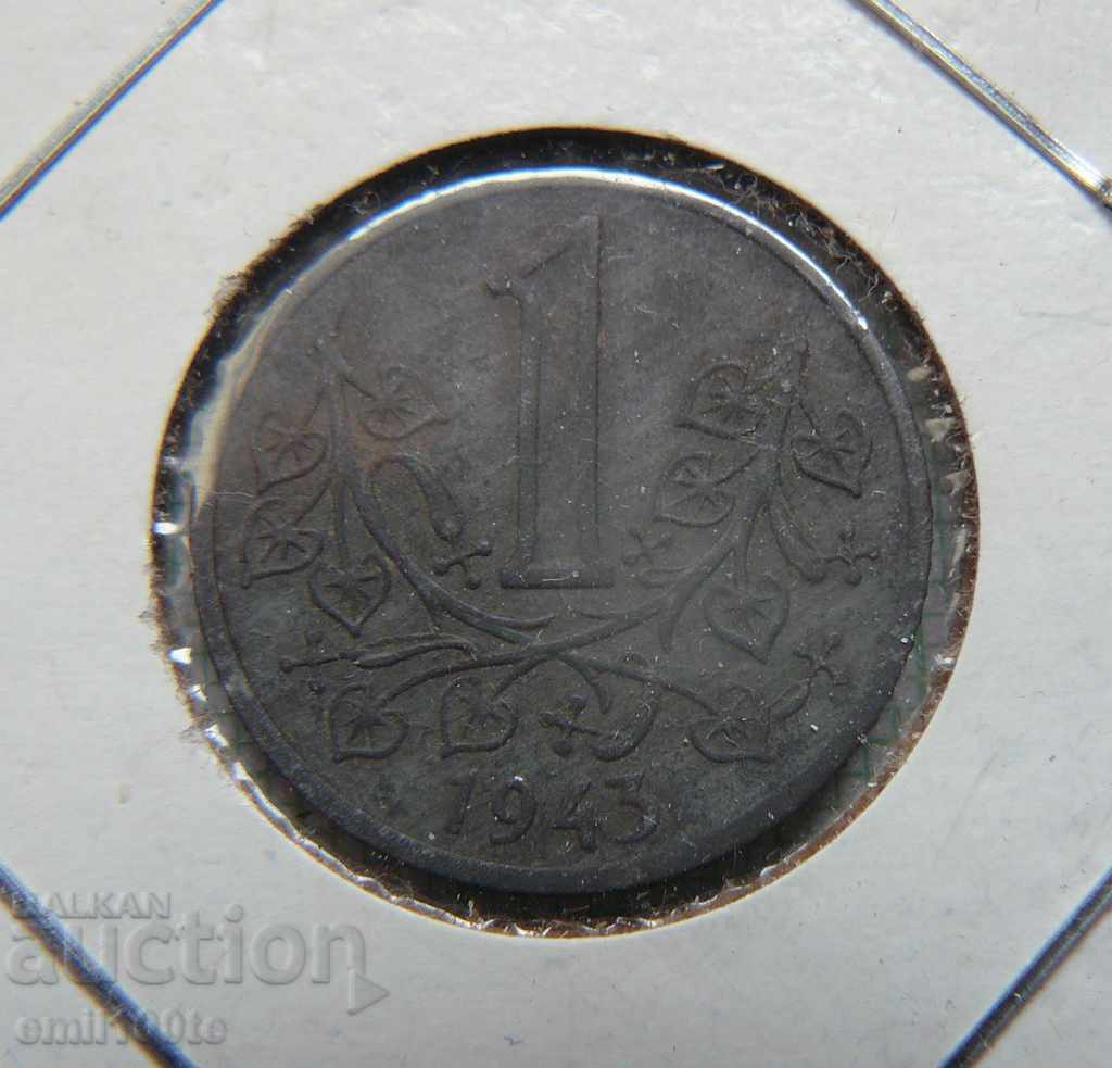 1 crown 1943. Bohemia and Moravia - zinc with price 9.00 BGN | € 4.60 1 crown 1943. Bohemia and Moravia - zinc with price 9.00 BGN | € 4.60