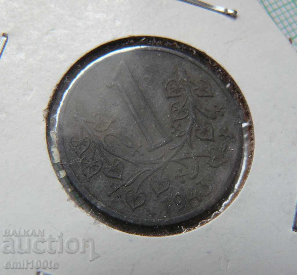 Auction 1 crown 1943. Bohemia and Moravia - zinc Auction 1 crown 1943. Bohemia and Moravia - zinc