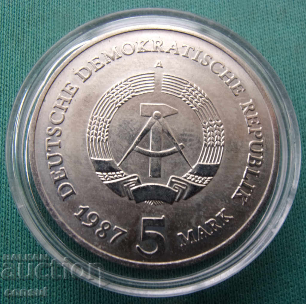ГДР  5  Марк  1987  UNC  Rare с цена € 10.23 | 20.01 лв.