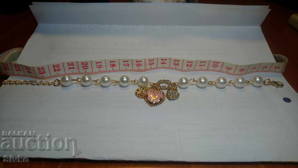 Christmas discount Bracelet pearls hearts flower new 2