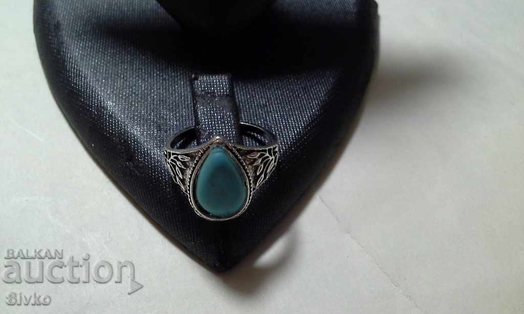 Christmas discount Blue stone ring looks like a turquoise drop