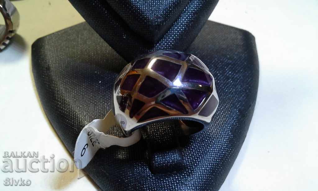 New large black enamel ring New large black enamel ring