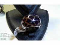 Δαχτυλίδι καινούργιο μεγάλο μαύρο σμάλτο