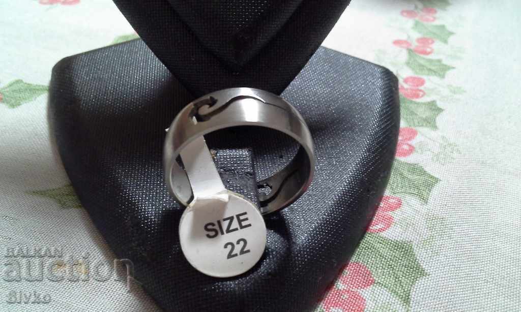 Δαχτυλίδι ιατρικός χάλυβας δαχτυλίδι αριθμός 22 στολίδια - 7