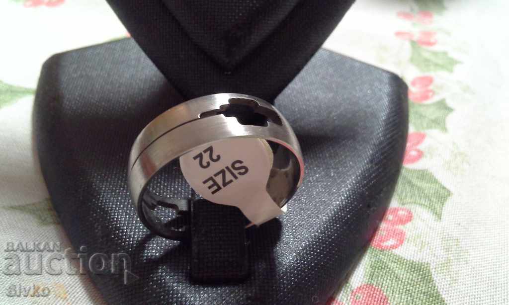 Δαχτυλίδι ιατρικός χάλυβας δαχτυλίδι αριθμός 22 στολίδια - 17