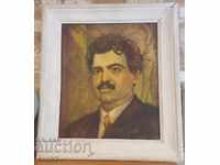 Anii 1930 Al. Stamboliyski Portrait Ulei pe pânză 75x68 cm