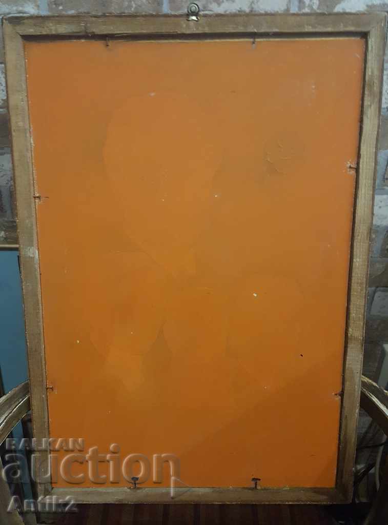 Auction  1930s Agrarian Union Stained Glass on Glass - They Will Live Forever 65x45 cm