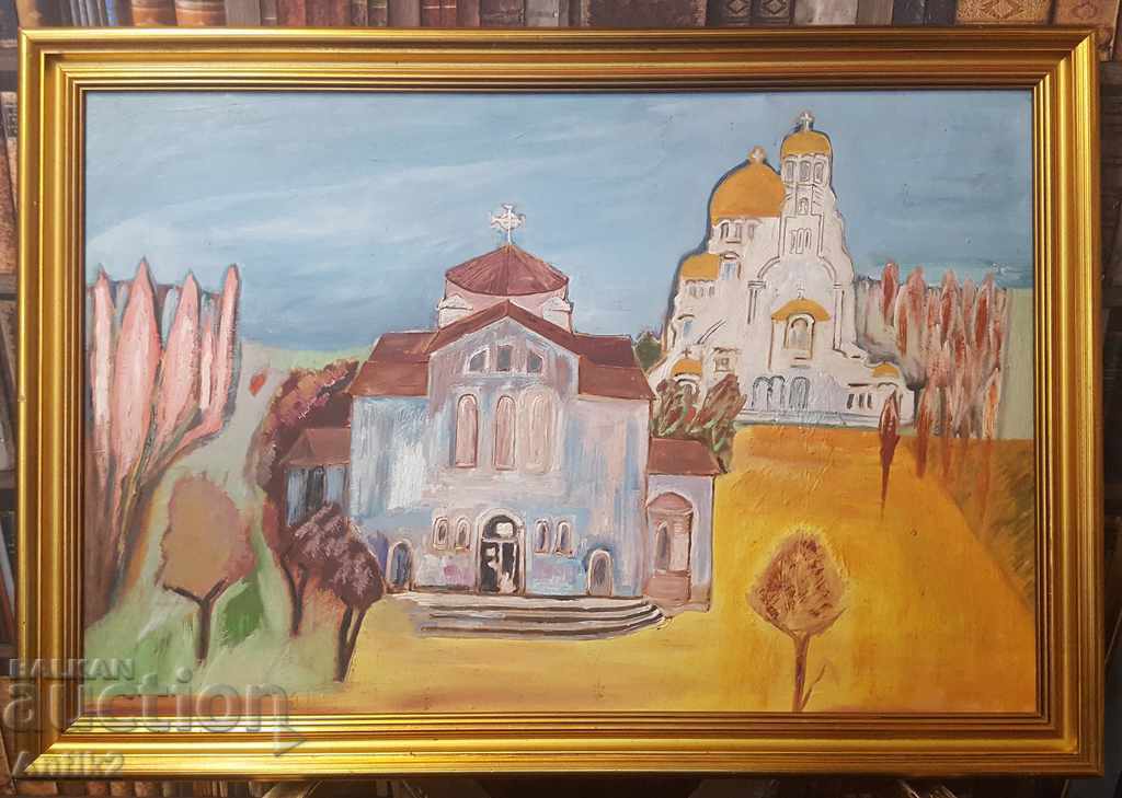 Picture Oil on Fazer 90x63cm Churches Al. Nevski and St. Sofia