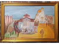 Picture Oil on Fazer 90x63cm Churches Al. Nevski and St. Sofia