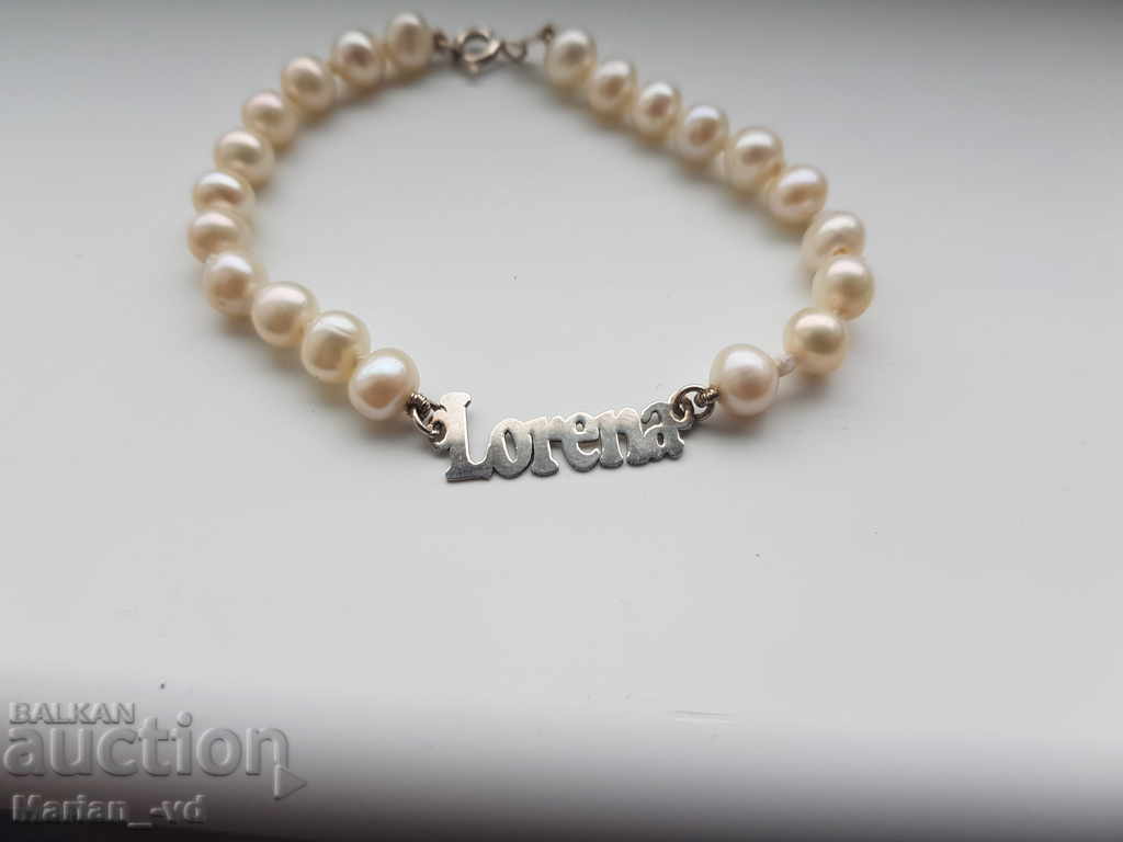 Ασημένιο βραχιόλι με μαργαριτάρια με τιμή 30.00 BGN | € 15.34 Ασημένιο βραχιόλι με μαργαριτάρια με τιμή 30.00 BGN | € 15.34