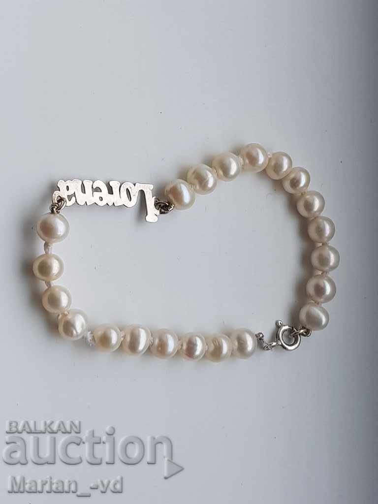 Ασημένιο βραχιόλι με μαργαριτάρια - 5 Ασημένιο βραχιόλι με μαργαριτάρια - 5