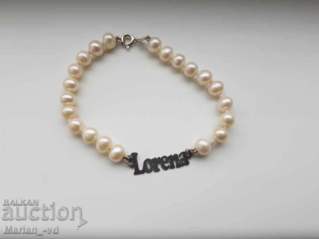 Ασημένιο βραχιόλι με μαργαριτάρια Ασημένιο βραχιόλι με μαργαριτάρια