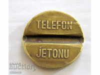 TURCIA TELEFON PTT JETONU Jeton telefon 23mm 6g alamă