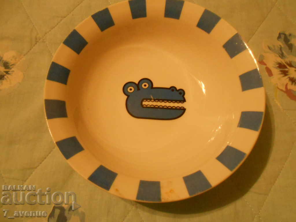 Old porcelain 5 bowls for children Panda Crocodile Rabbit 11.11.20 - 5