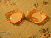 Swans - 2 porcelain bowls for nuts