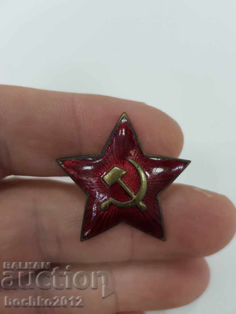 Рядка руска СССР военна кокарда WWII-1939-1945год