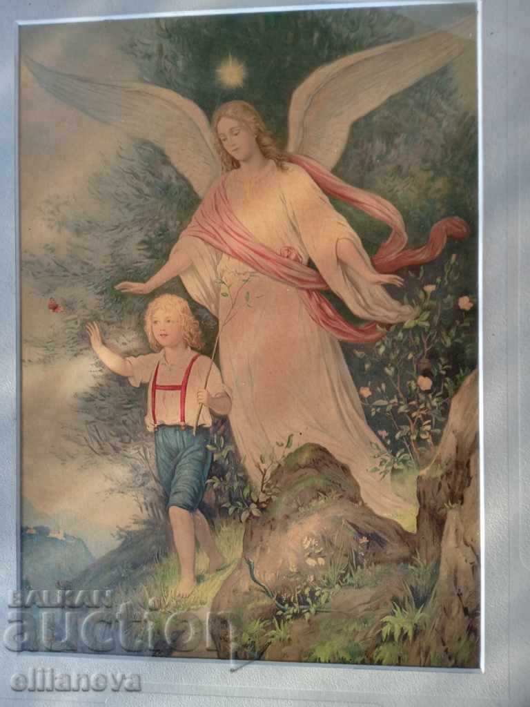 Auction reproduction Angel with a boy in a frame 700 / 500mm Auction reproduction Angel with a boy in a frame 700 / 500mm