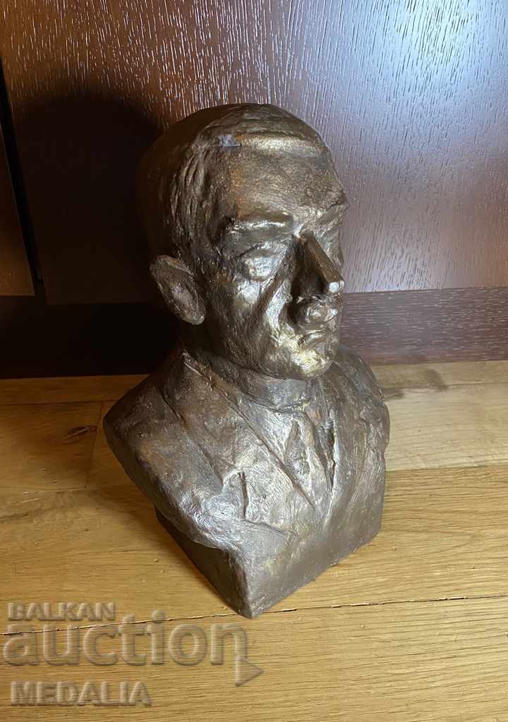 Old plaster bust of Adolf Hitler-Third Reich