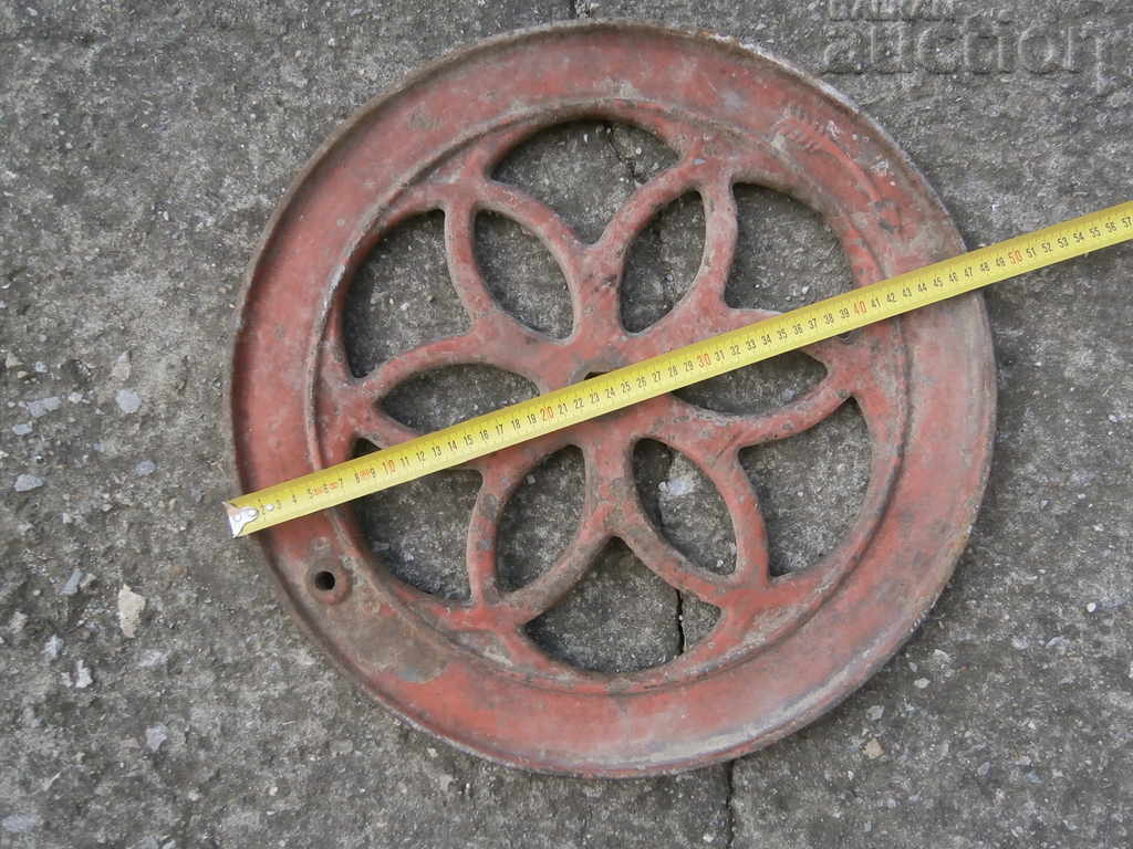 antique large metal flywheel 19th century - 5