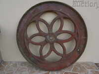 antique large metal wheel flywheel 19th century